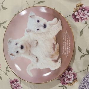 Danbury Mint Beloved Westies Limited Edition Collector Dog Plate LOVE THEY SHARE